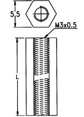 Стійка пластикова HTP-318 двостор. внутр. різьбленням М3x18мм 3001224 фото