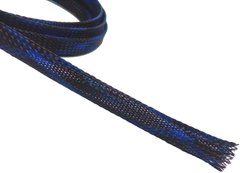 Кабельная оплетка змеиная кожа 6мм, черная с синим 3034470 фото