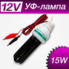 Лампа ультрафиолетовая на 12В HD-15-12 [DC 12В, 15Вт, шнур с крокодилами] 3030651 фото