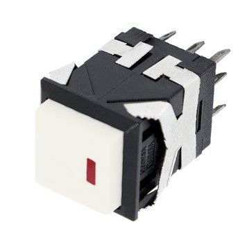 Кнопка KD2-22bwr белая без фиксации. ON- (ON) с индикатором 3042232 фото
