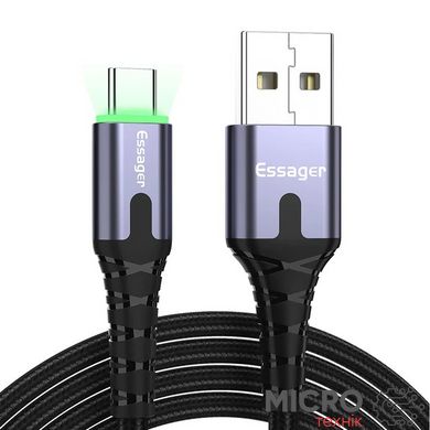 Кабель USB 2.0 AM/ Type-C 0.5м з підсвічуванням сірий 3040446 фото