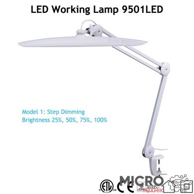 Лампа настольная на струбцине 9501led dimming+CCT 182 LED СЕРЕБРО 3040980 фото