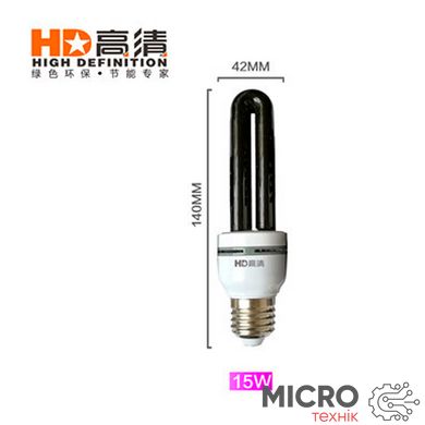 Лампа ультрафіолетова на 12В HD-15-12 [12В DC, 15Вт, шнур із крокодилами] 3030651 фото