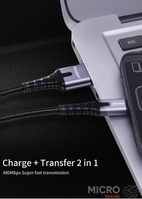 Кабель USB 2.0 AM/Type-C 1м с подсветкой серый 3040447 фото
