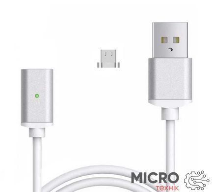 Кабель магнитный USB2.0 AM/B micro-USB 1м серебр. Текстильн. оплетка 3031964 фото