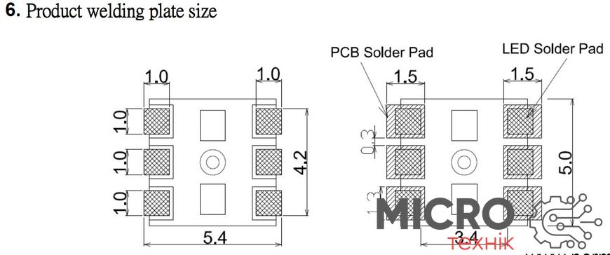 Светодиод SMD 5050 SK6813 RGB 5V 6pin 3044315 фото