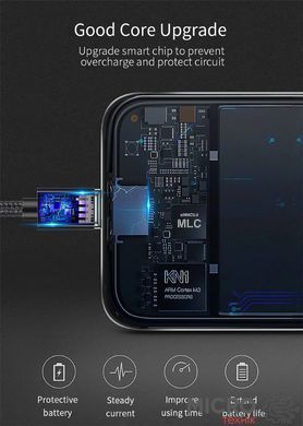 Кабель магнітний USB2.0 AM/B micro-USB 1м сріб. Текстильн. обплетення 3040462 фото