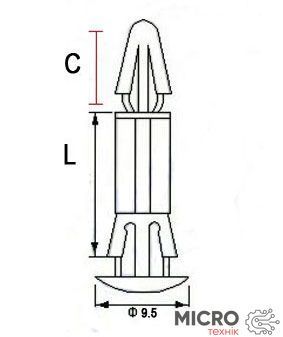 Стойка монтажная BSD-10 L=9.6мм пластиковая с защелками 3023991 фото