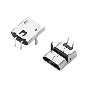 Гнездо Micro USB B 2pin в плату горизонтальное без юбки. 3037809 фото