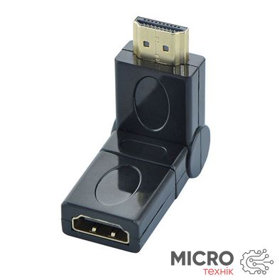 Перехідник HDMI-HDMI поворотний 360 ° (тато-мама) 3038973 фото