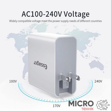 Зарядное USB QC3.0 PD3.0 2xUSB-A 48W белое 3045104 фото