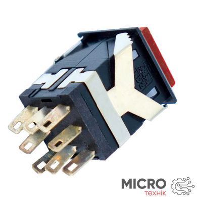 Кнопка KD2-21BRR красная с фиксацией ON-ON с индикатором 3042223 фото