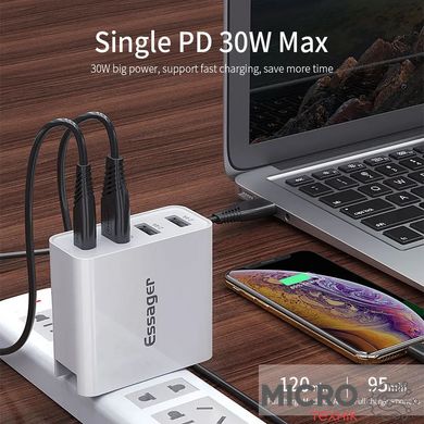 Зарядний USB QC3.0 PD3.0 2xUSB-A 48W білий 3045104 фото