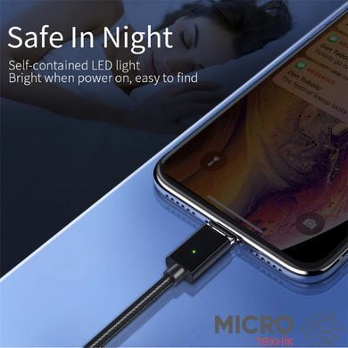Кабель магнітний USB2.0 AM/B micro-USB 1м сріб. Текстильн. обплетення 3040462 фото