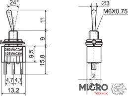 Переключатель MTS-102 ON-ON 3pin 3017497 фото