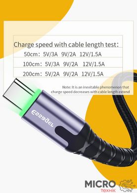 Кабель USB 2.0 AM/ Type-C 0.5м з підсвічуванням червоний 3040449 фото