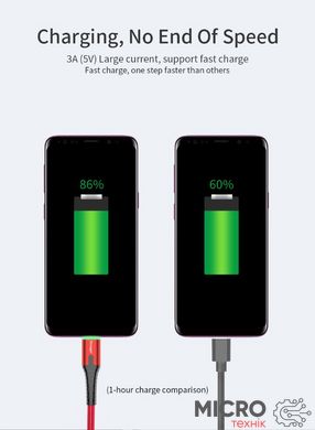 Кабель USB 2.0 AM/ Type-C 0.5м з підсвічуванням червоний 3040449 фото