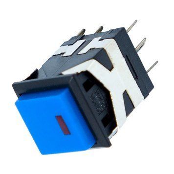 Кнопка KD2-21bur синяя с фиксацией ON-ON с индикатором 3042224 фото