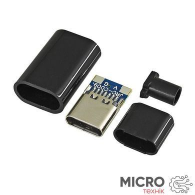 Разъем USB Type-C 2pin на черный кабель CN-03-02 3049047 фото