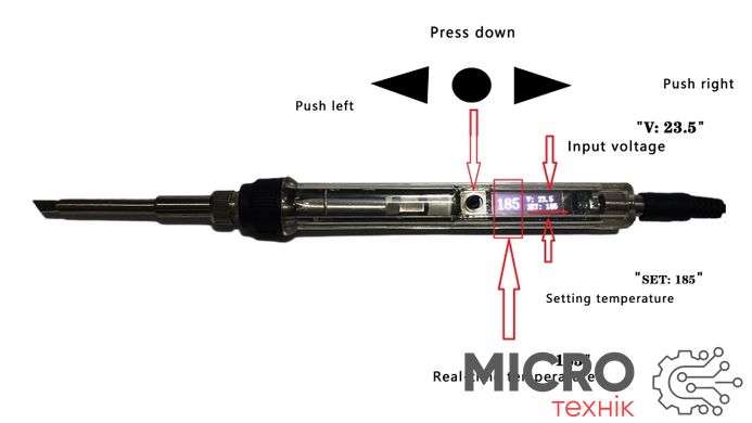 Паяльник с регулировкой и OLED дисплеем, T12-TR, 72Вт 3046178 фото