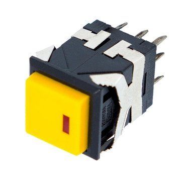 Кнопка KD2-21BYR желтая с фиксацией ON-ON с индикатором 3042221 фото