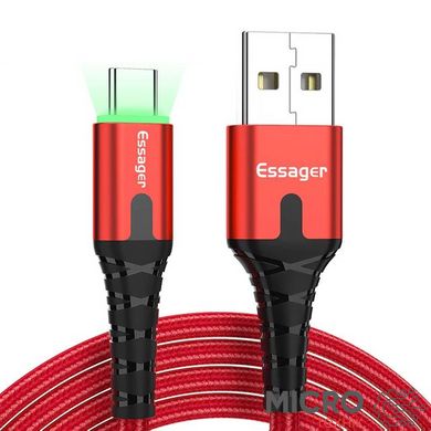 Кабель USB 2.0 AM/Type-C 1м с подсветкой красный 3040450 фото