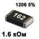 Резистор SMD 1.6K 1206 5% 3002176 фото 1