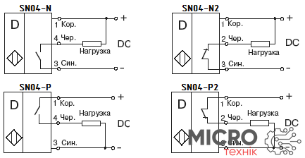Датчик наближення SN04-N2 NPN NС Індуктивний 3040075 фото