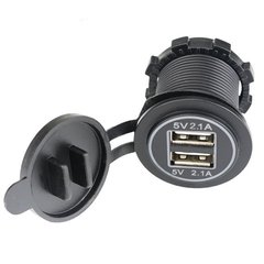 Зарядний пристрій USB YC-A17G 5V 2.1A+5V 2.1A зелене підсвічування 3047364 фото