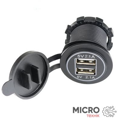 Зарядное устройство USB YC-A17G 5V 2.1A+5V 2.1A зеленая подсветка 3047364 фото