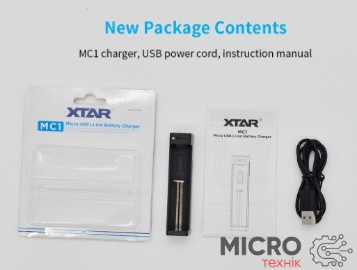 Зарядний пристрій для Li-Ion акумуляторів XTAR MC1, на 1 аккумулятор 3046264 фото