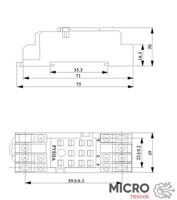 Колодка для реле PYF11A 3003407 фото