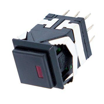 Кнопка KD2-21BBR черная с фиксацией ON-ON с индикатором 3042225 фото