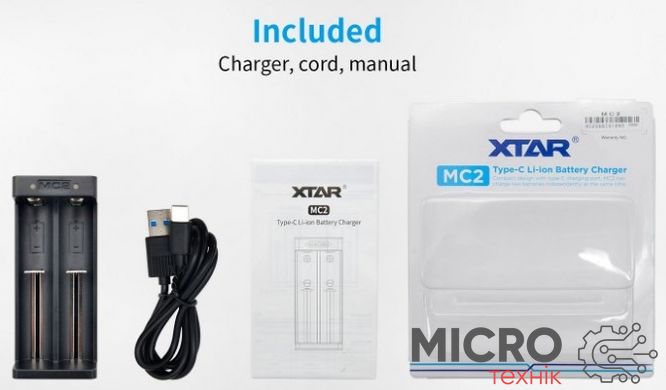Зарядний пристрій для Li-Ion акумуляторів XTAR MC2, на 2 аккумулятори 3046265 фото