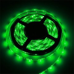 Світлодіодна стрічка SMD 5050 (60) IP24 Зелений чорна основа 3035092 фото