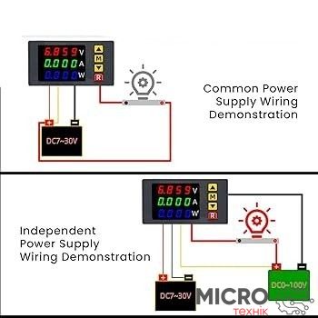 Цифровий вимірювач напруги, струму та потужності. DC 0-100V 10A 400070817 фото