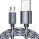 Кабель USB 2.0 AM/BM microUSB 1м 2.4А в оплетке серый 3040455 фото 5