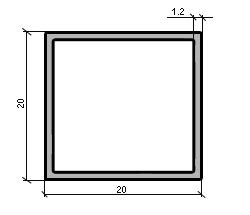 Профіль квадратний 20х20х1.2., 1,0 метр 3004210 фото