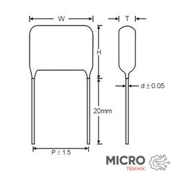 Конденсатор CBB81 330pF 2kV ±5% P=15mm 3019354 фото