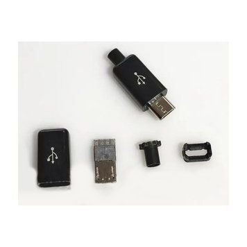 Вилка USB-Micro 4pin в корпусе на черный кабель CN-06-03 3049145 фото