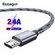 Кабель USB 2.0 AM/BM microUSB 1м 2.4А в обплетенні срібло. 3040456 фото 8