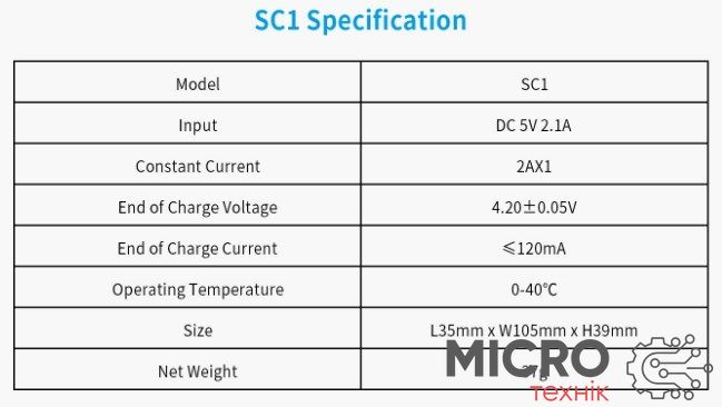 Зарядний пристрій для Li-Ion акумуляторів XTAR SC1, на 1 аккумулятор 3046268 фото