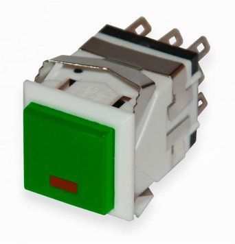 Кнопка KD2-21WER зеленая с фиксацией ON-ON с индикатором 3025218 фото
