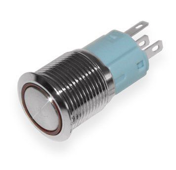 Кнопка антивандальная GQ16F-11ze/N красная подсветка 12v AC/DC 3028316 фото