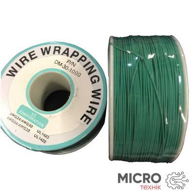 Провода монтажные 30 AWG одножильные зеленые на катушке 250м. 3040332/0 фото