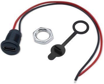 Гніздо чорне на корпус USB Type-C 2pin с проводом L=150mm 10000847 фото