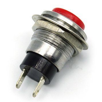 Кнопка DS-318 без фіксації OFF-(ON) червона 3037285 фото
