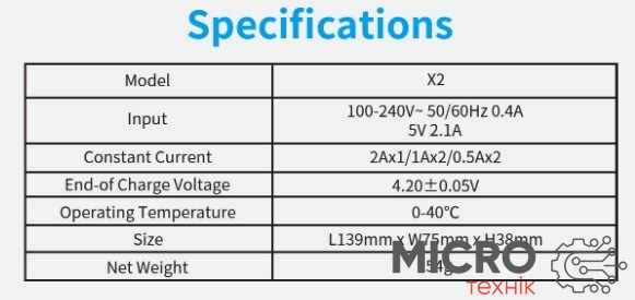 Зарядний пристрій Li-Ion Ni-MH, Ni-Cd акумуляторів XTAR X2 3046272 фото