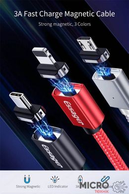 Кабель магнітний USB Apple Lightning 1м срібний текстильн. обплетення 3040464 фото