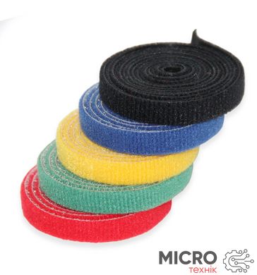 Стрічка-липучка двостороння Velcro [10мм х1м] Чорна полімер 3023730 фото